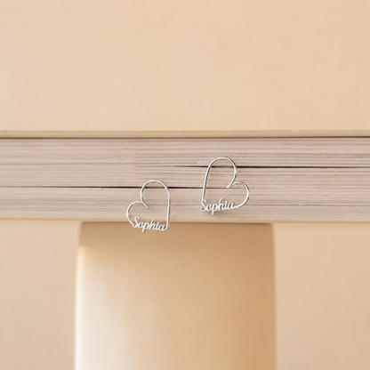 London Heart Name Earrings