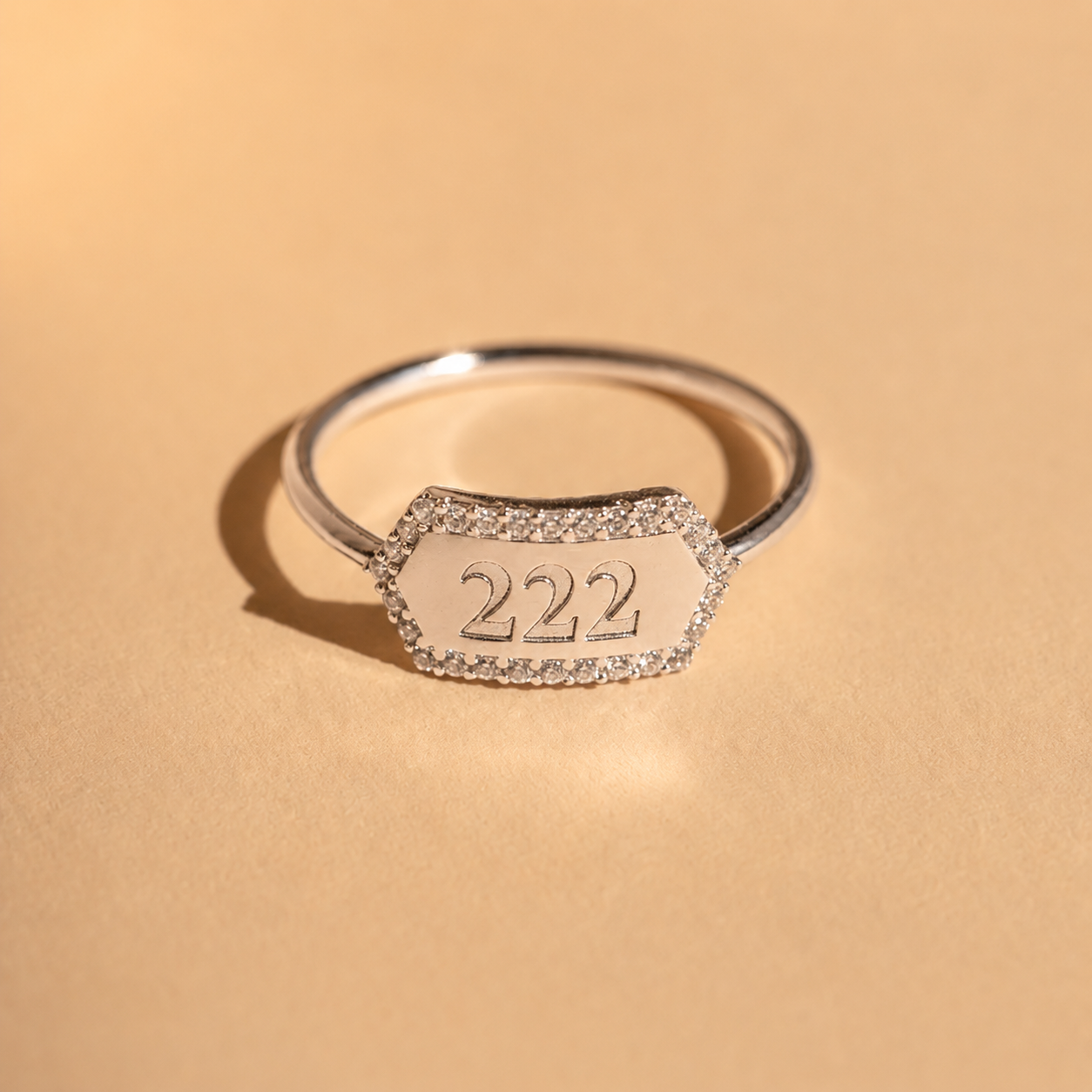 Engraved Hexagon Ring