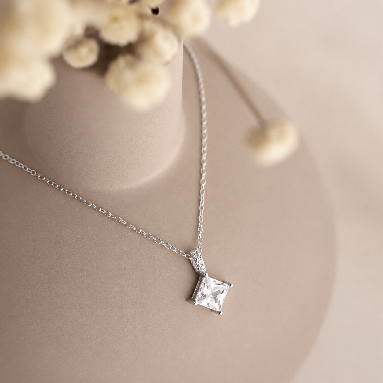Princess Cut CZ Diamond Pendant