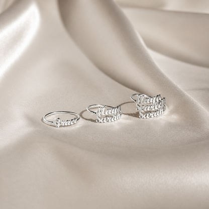 London Duo Name Ring