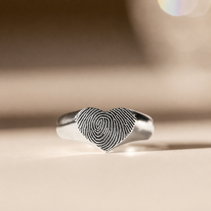 Personalized Heart Signet Ring