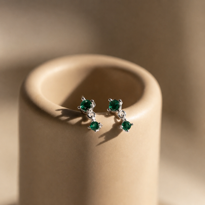 Ruby Birthstone Drop Studs