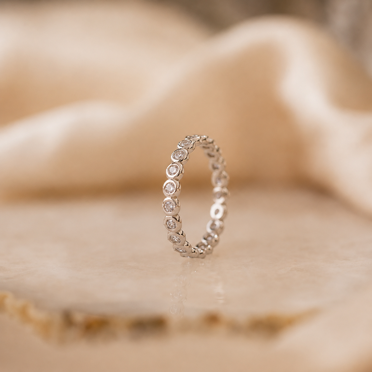 Eternal Love: Diamond Bezel Tennis Ring