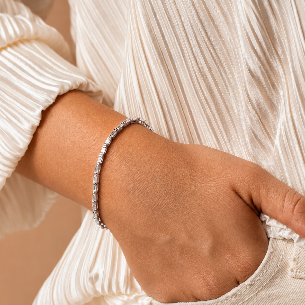 Claudia Baguette Tennis Bracelet