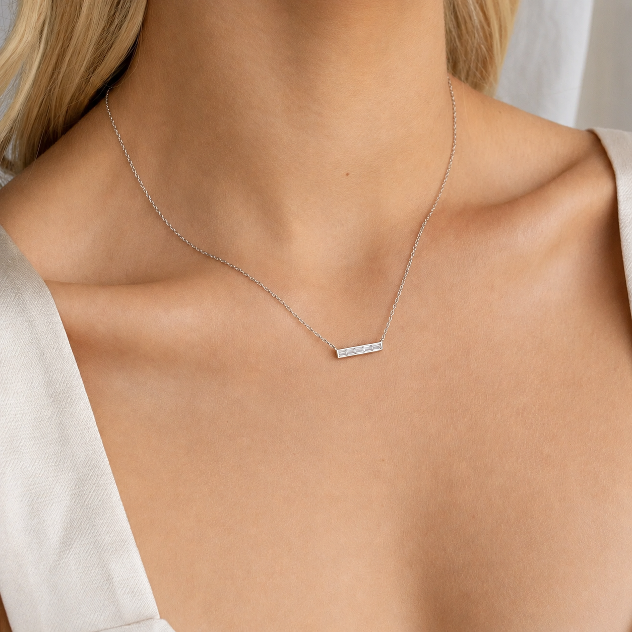 Diamond Bar Necklace