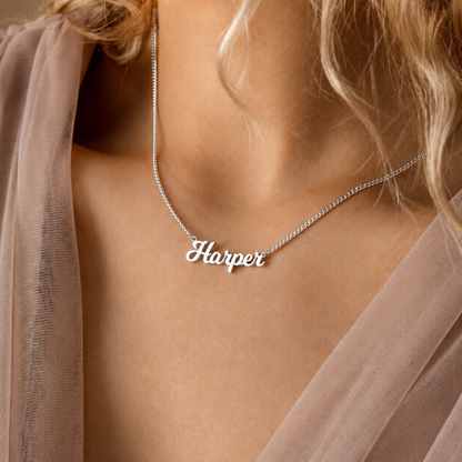 Mellow Name Necklace in Curb Chain