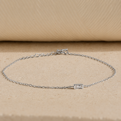 Personalized Baguette Birthstone Bracelet