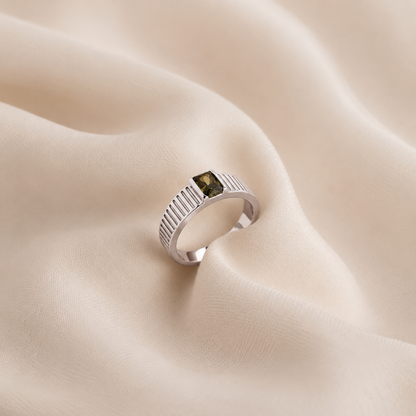 The Olive Peridot Signet Ring