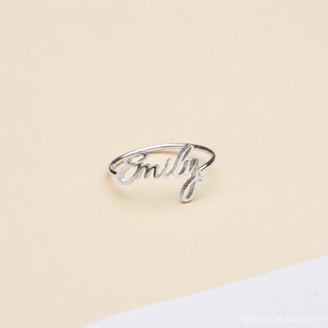 Grace Script Name Ring