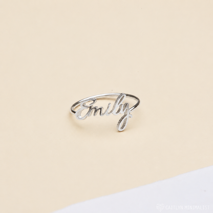 Grace Script Name Ring