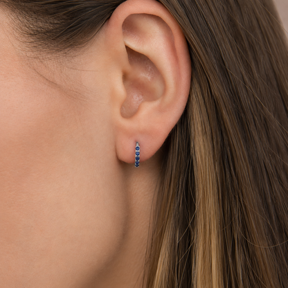 Indigo Blue Opal Huggies