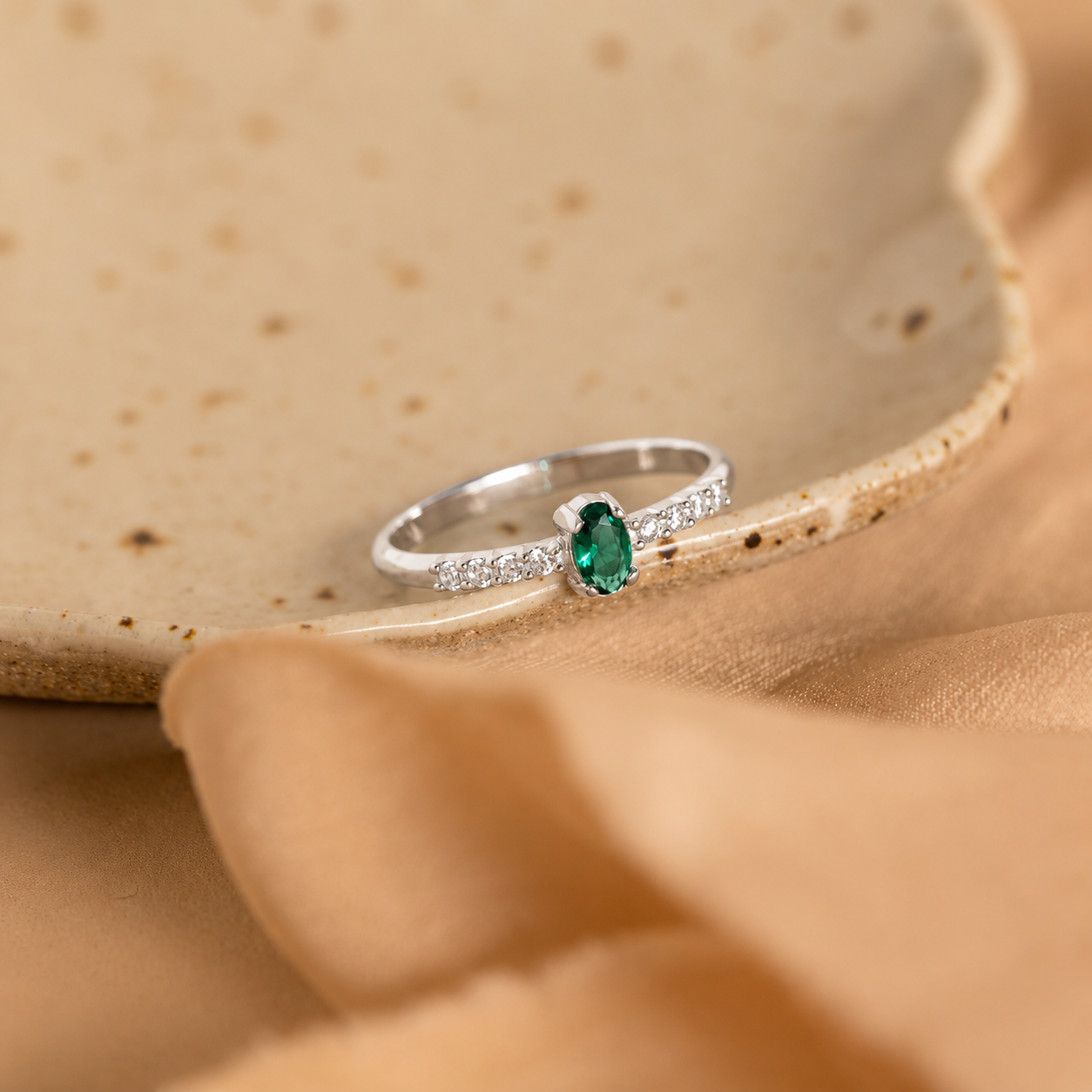 Eternal Elegance: The Pave Oval Birthstone Ring