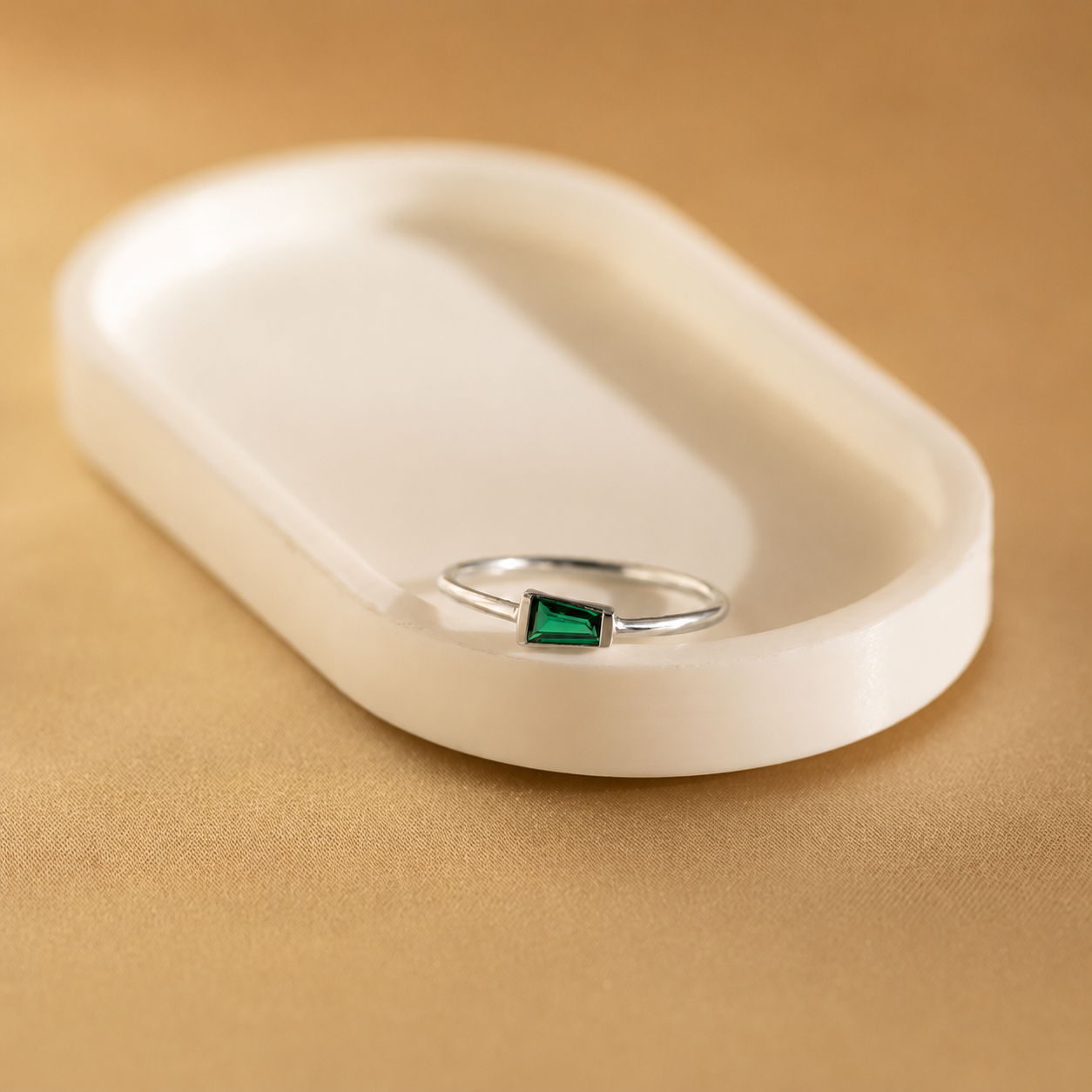 Irregular Baguette Birthstone Ring