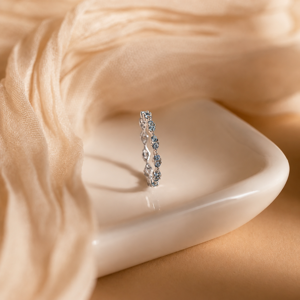 Eternal Serenity: Aquamarine Eternity Ring