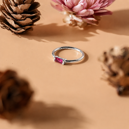 Custom Baguette Birthstone Ring