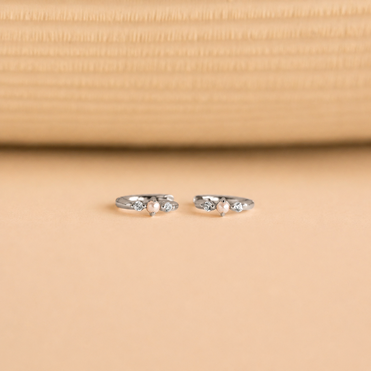 Pearl Diamond Huggies