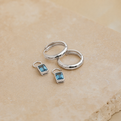 Dangling Gemstone Hoops