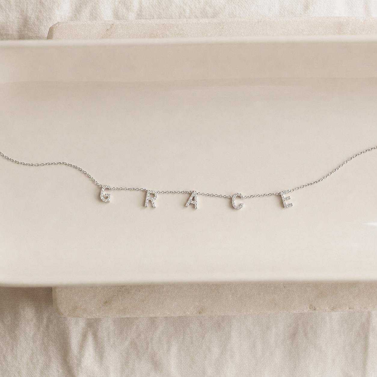 Pave Letter Necklace