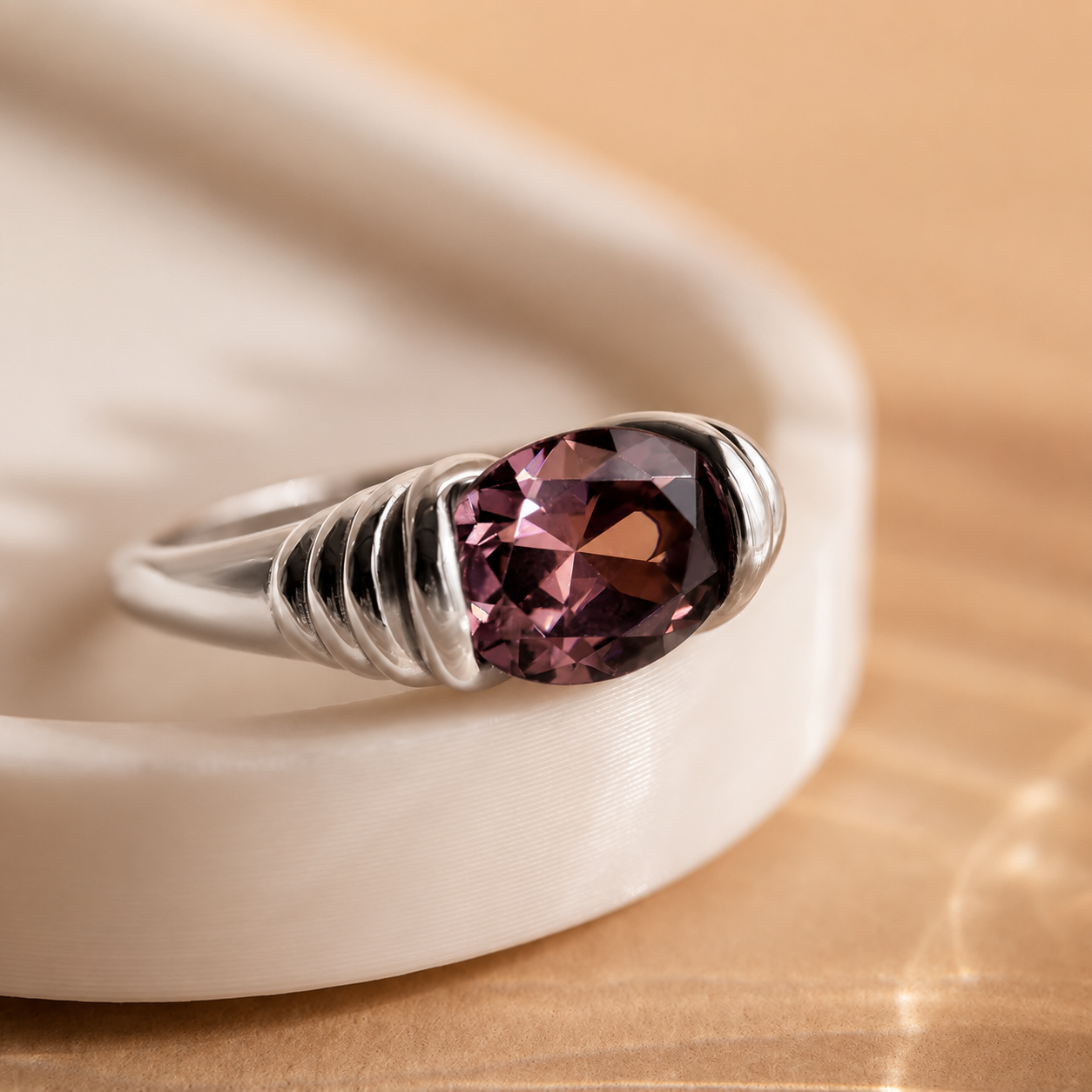 Vintage Glamour: Dark Amethyst Signet Ring