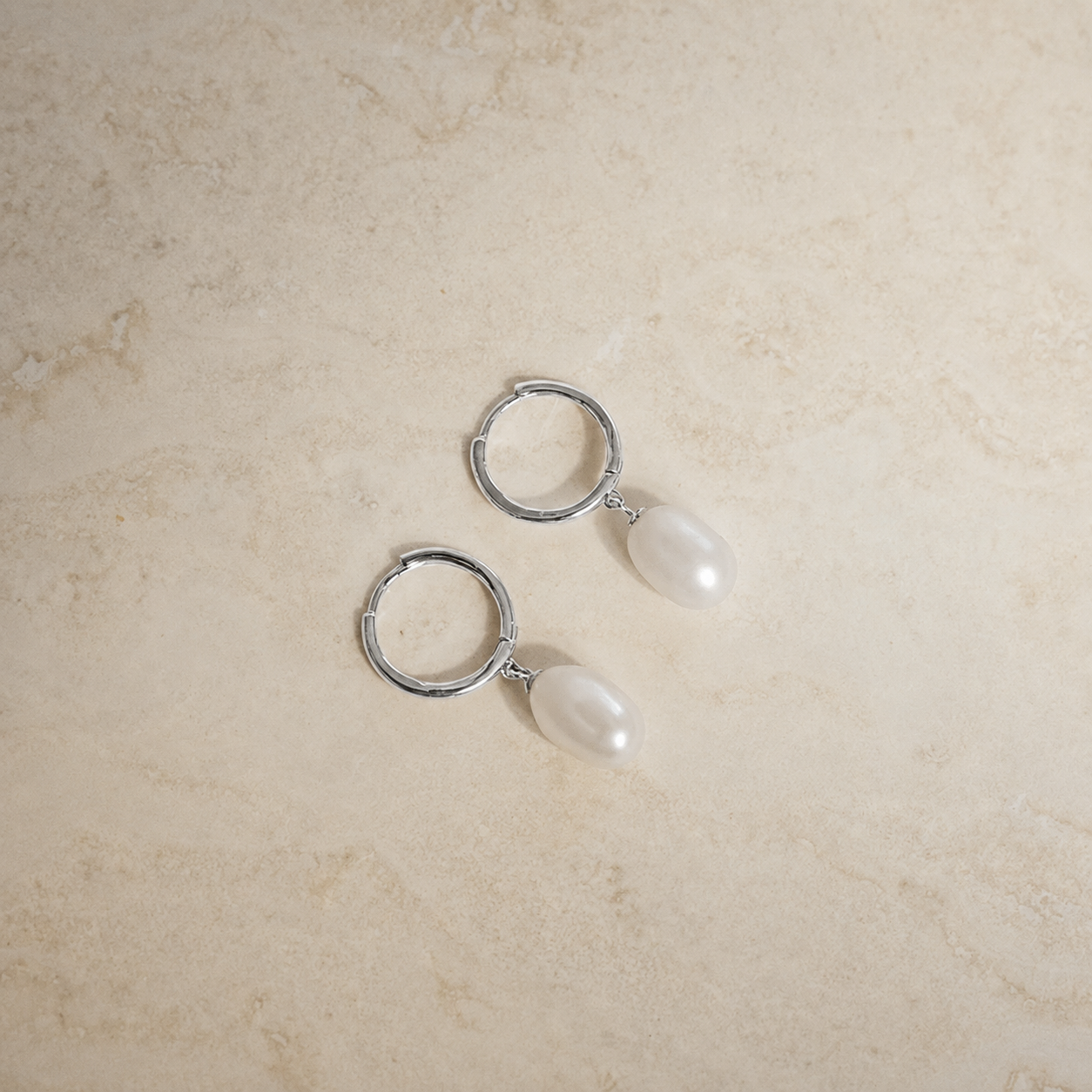 Maggie Pearl Drop Hoops