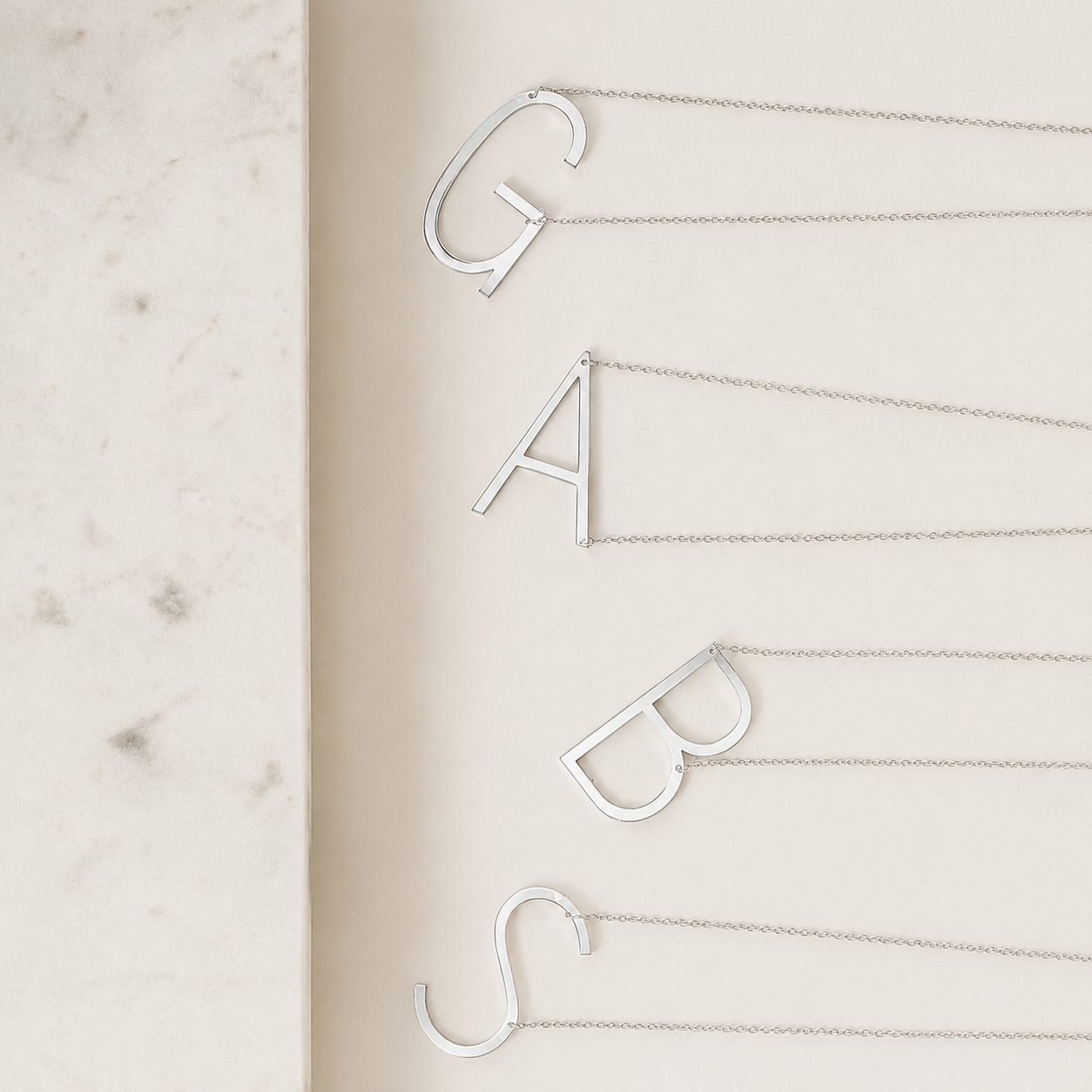 Large Sideways Initial Necklace