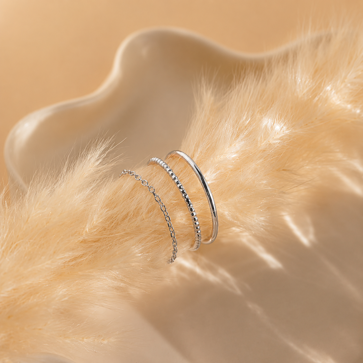 The Textured Stacking Ring Set