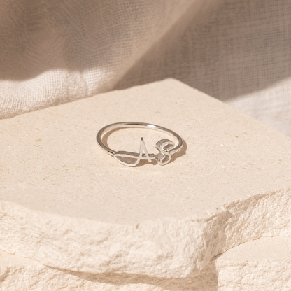 Hallie Duo Initial Ring