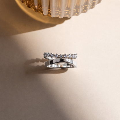 Wave Diamond Duo Ring