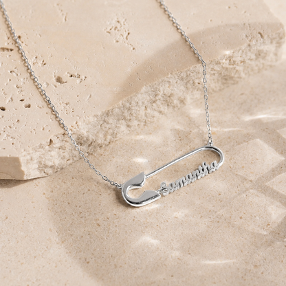 Safety Pin Name Necklace