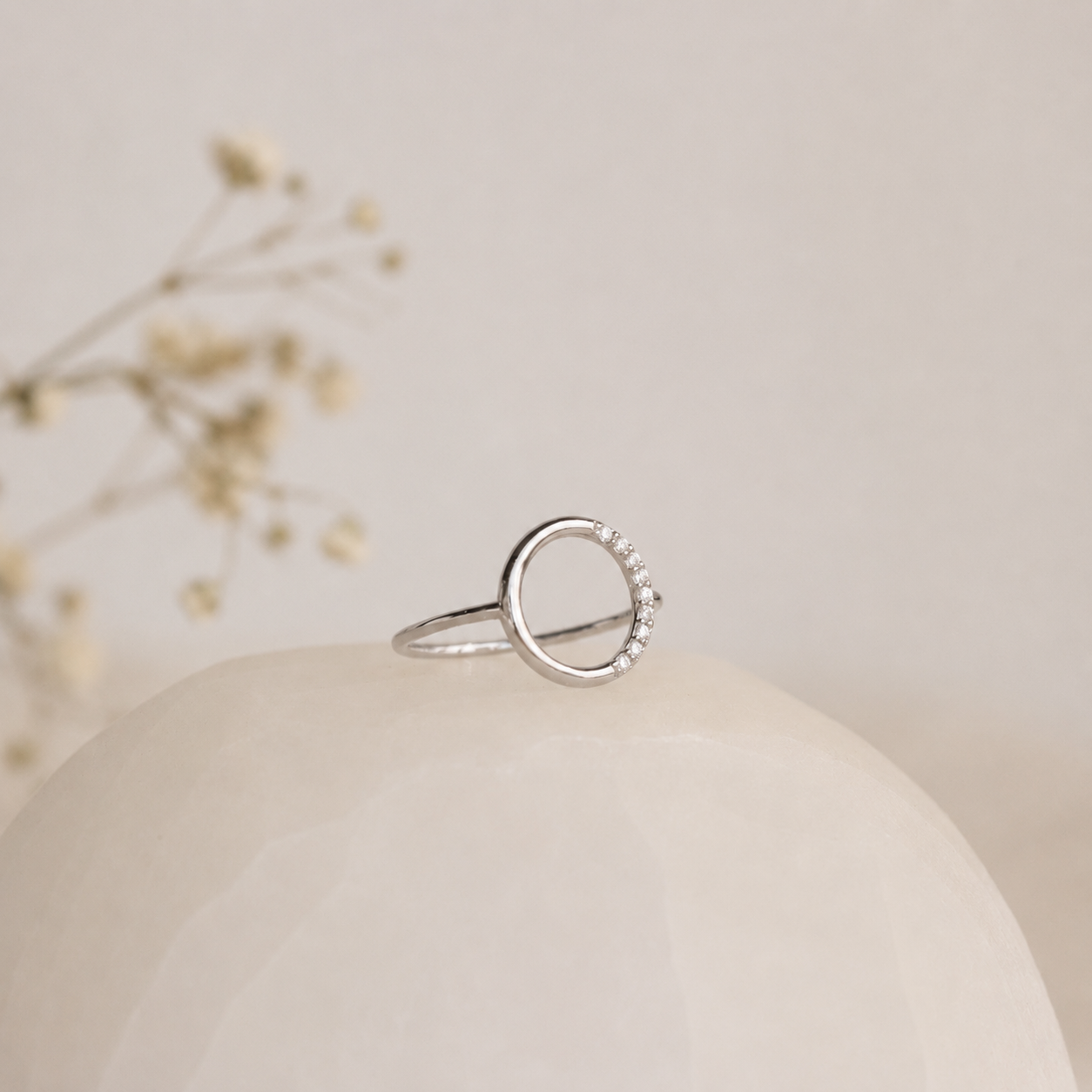 The Pave Open Circle Ring