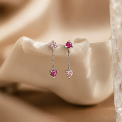 Mixed Pink Drop Earrings