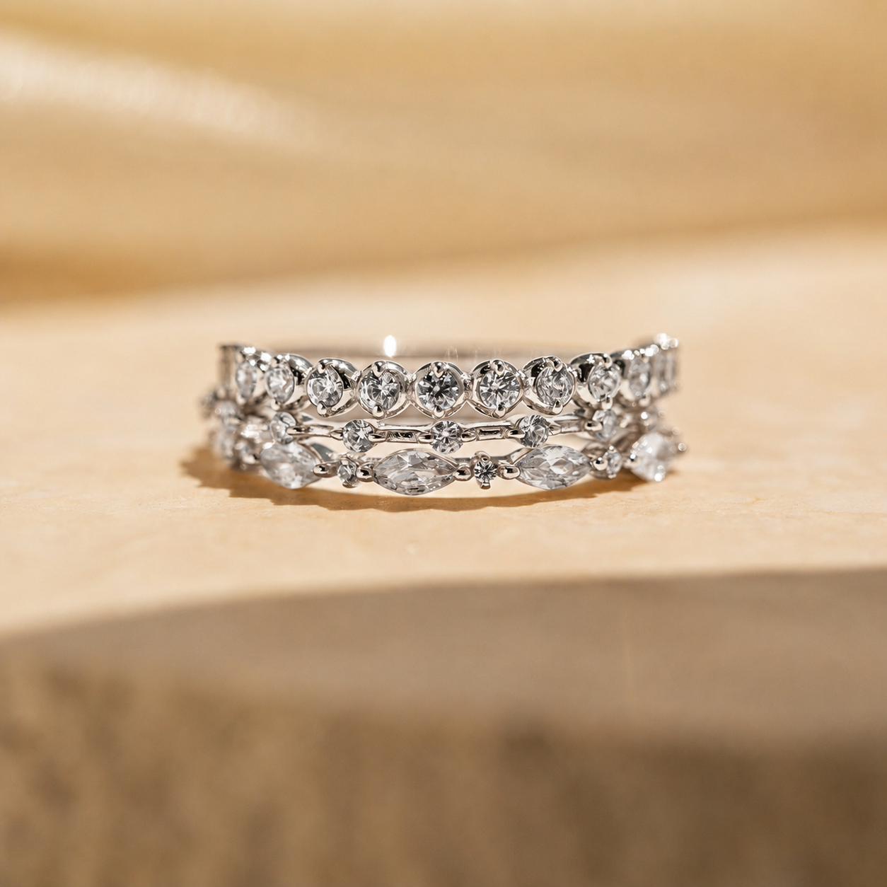 Diamond Stacking Ring Set