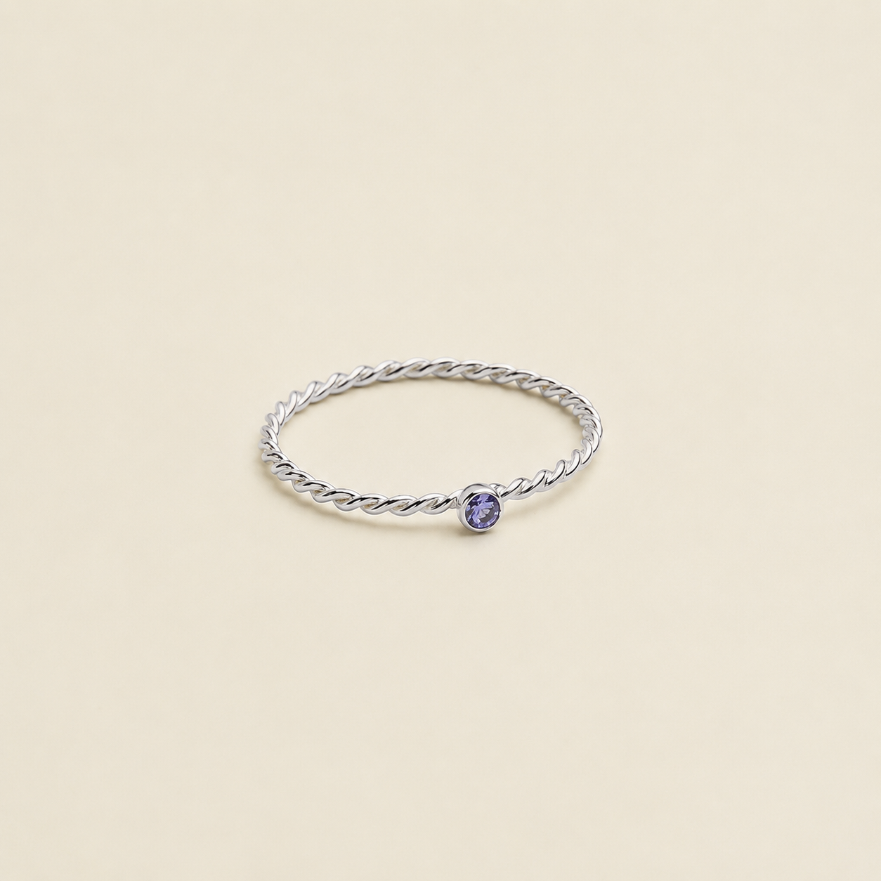 Twisted Birthstone Ring