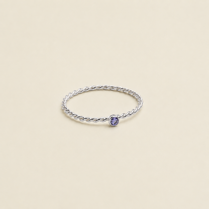 Twisted Birthstone Ring