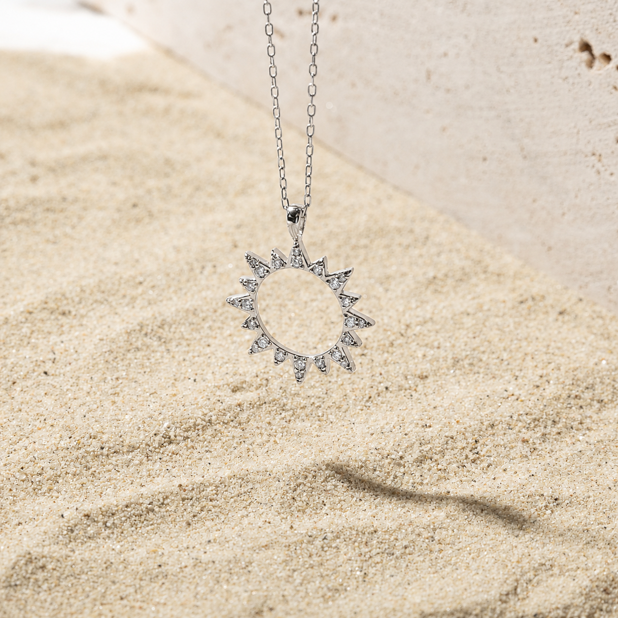 Pave Sun Necklace
