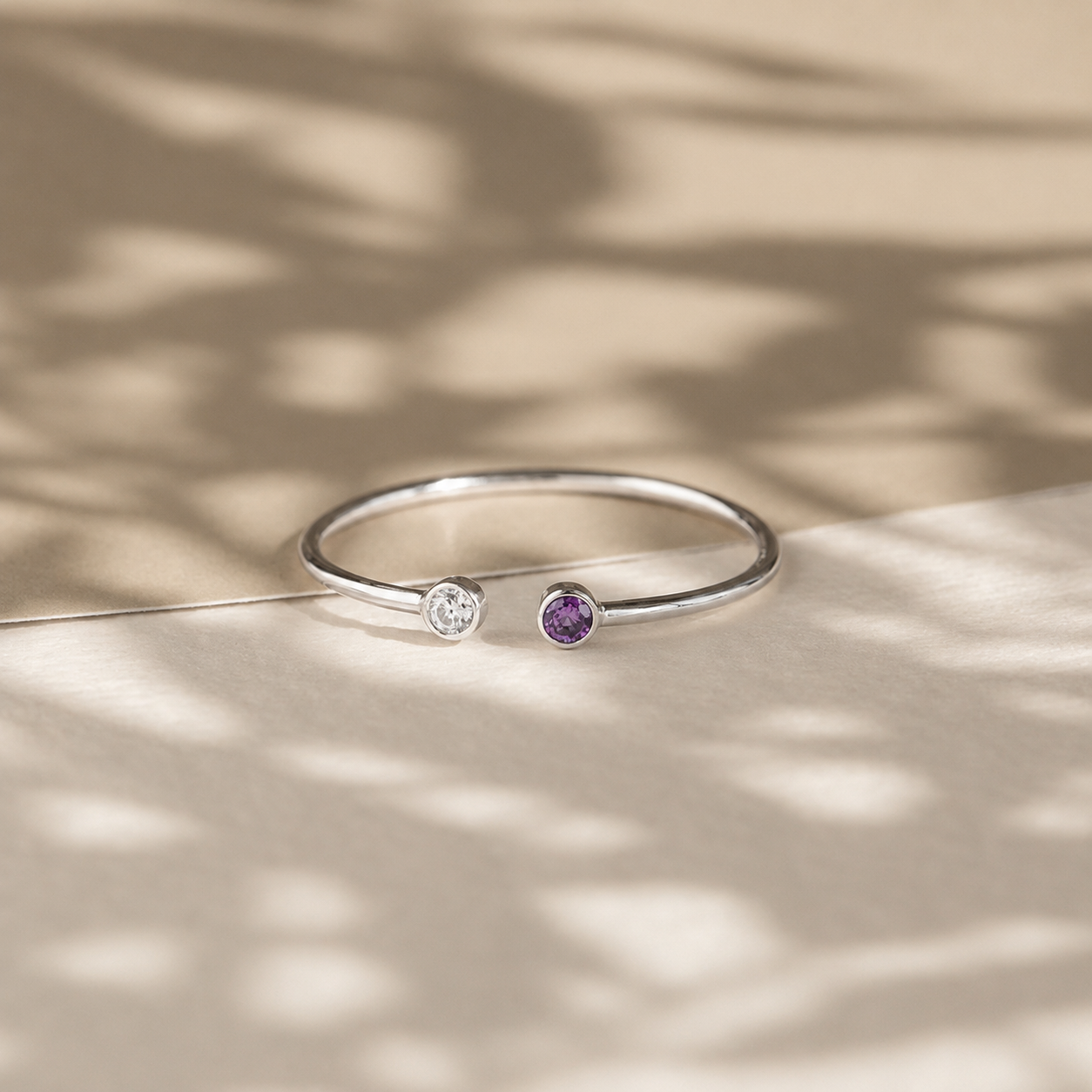 Tiny Dual Birthstone Ring