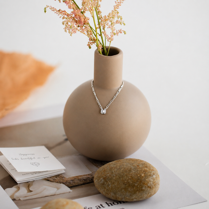 Square Diamond Figaro Necklace