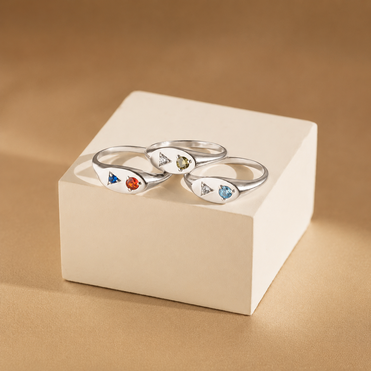 Mixed Birthstone Signet Ring