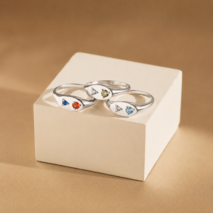 Mixed Birthstone Signet Ring