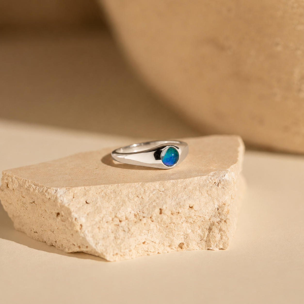 Subtle Elegance: Mini Signet Mood Ring