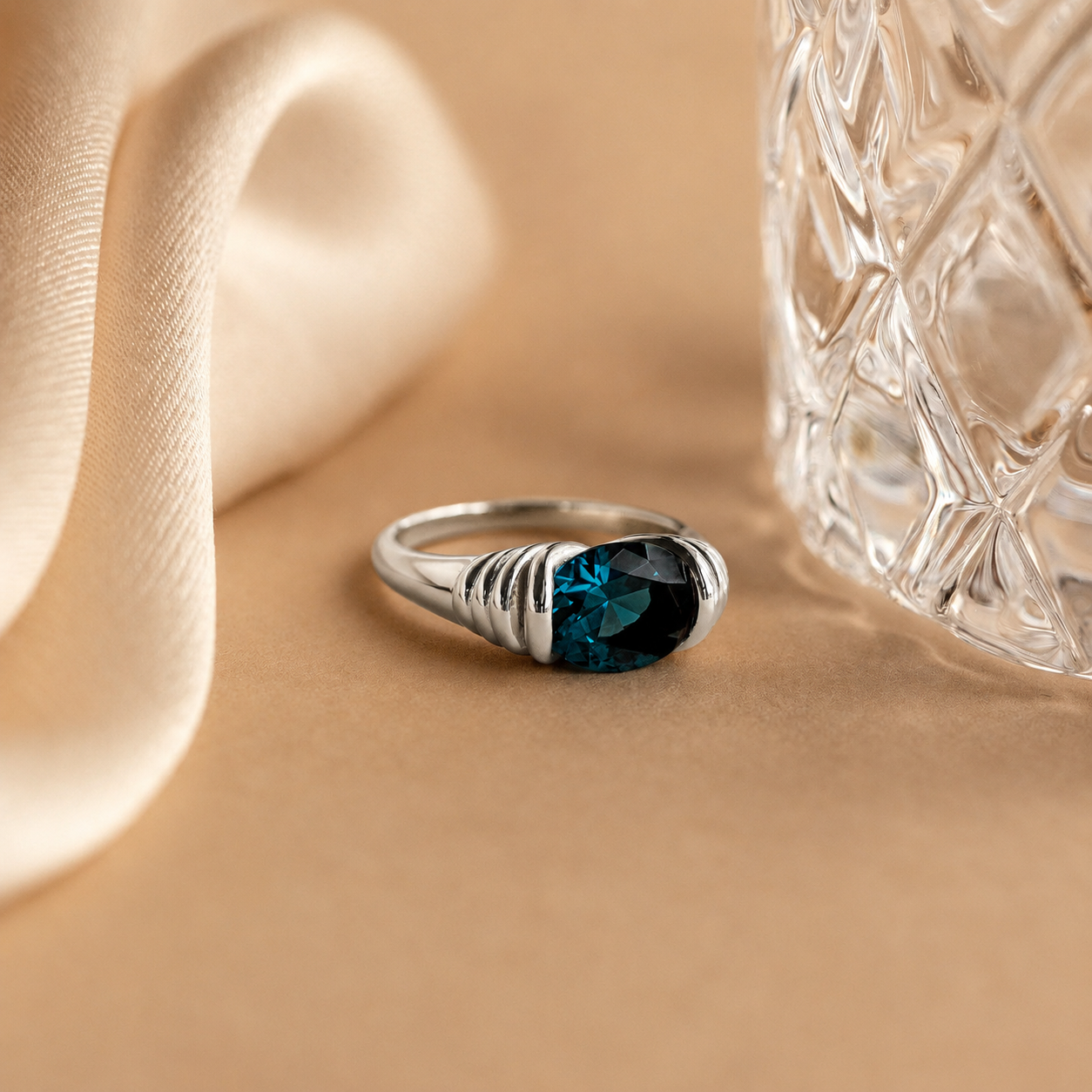 Blue Topaz Signet Ring