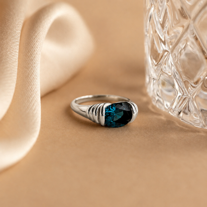 Blue Topaz Signet Ring