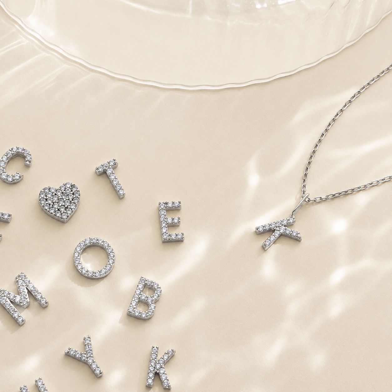 Dangling Pave Initial Necklace