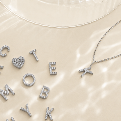 Dangling Pave Initial Necklace