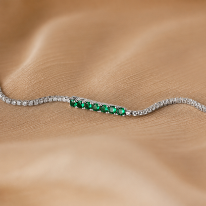 Emerald Diamond Tennis Bracelet