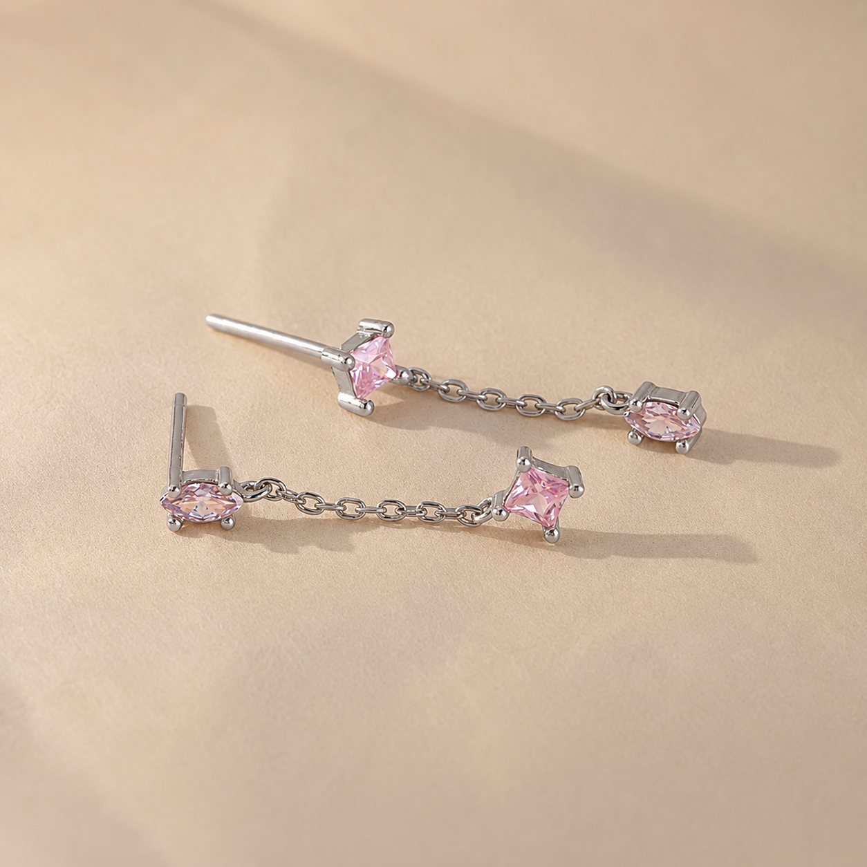 Mixed Crystal Drop Earrings