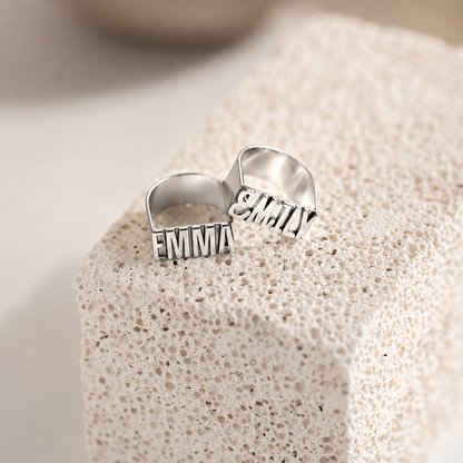 Make a Statement with Our Personalized Bold Name Ring