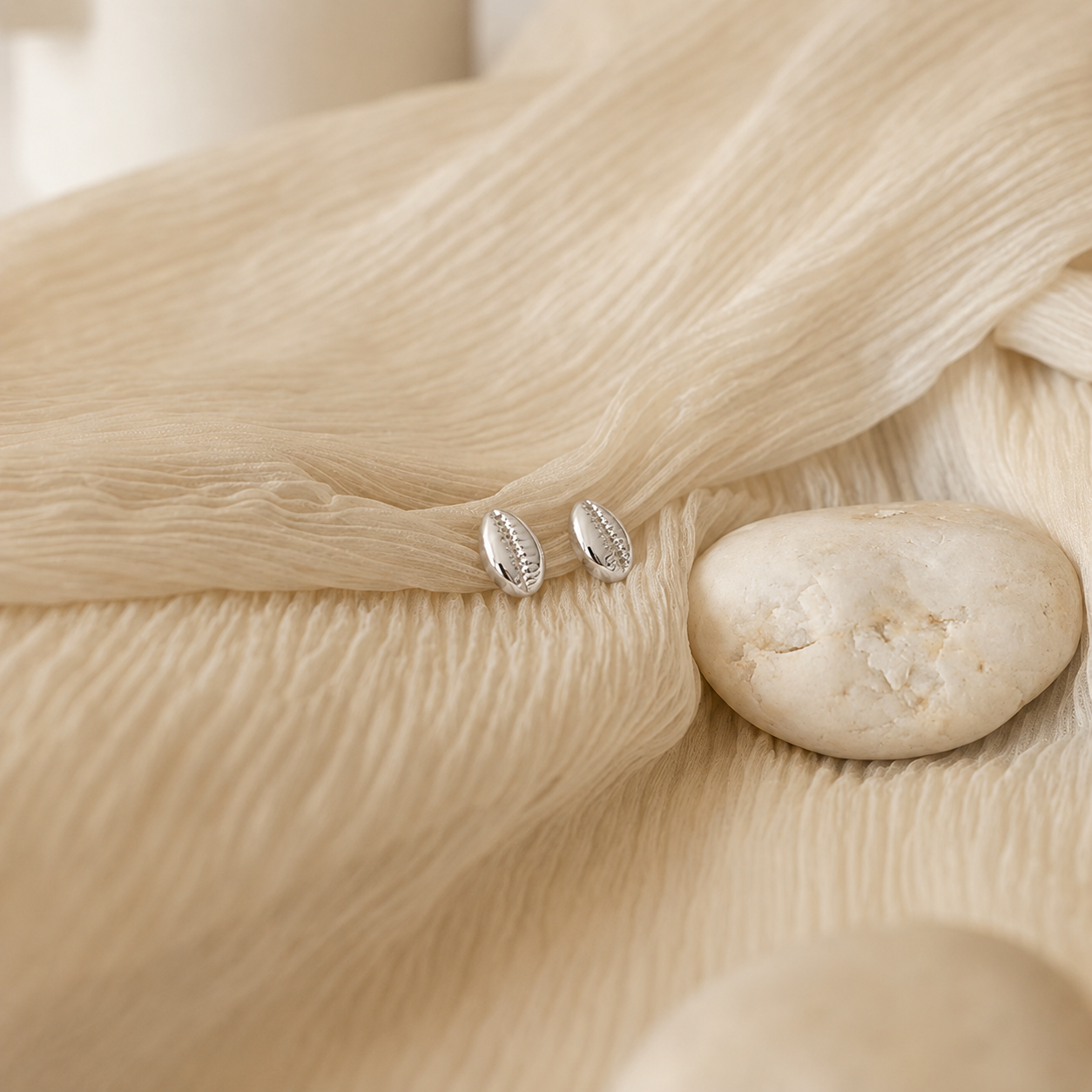 Cowry Shell Stud Earrings
